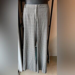 Worthington Womens Black White Light Blue Plaid Curvy Pants Trousers Slacks Work